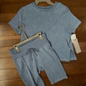 Stylish Blue Women's Workout Set